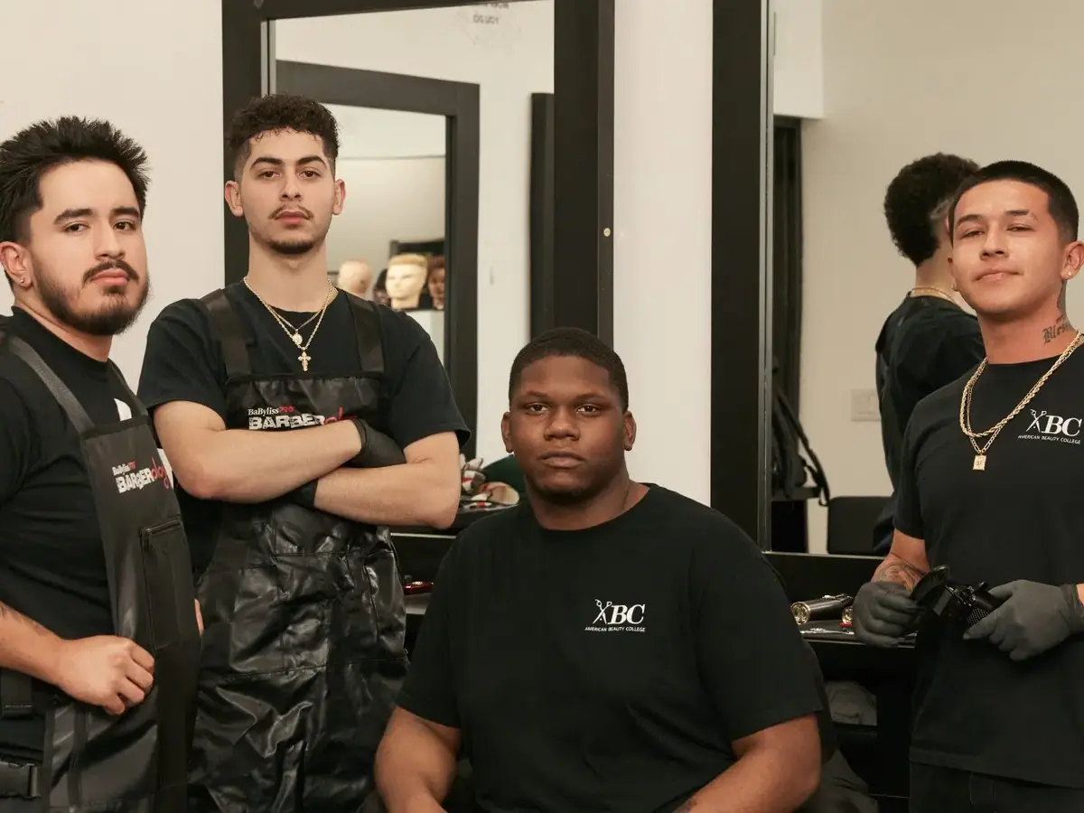 American Beauty College students in a training salon